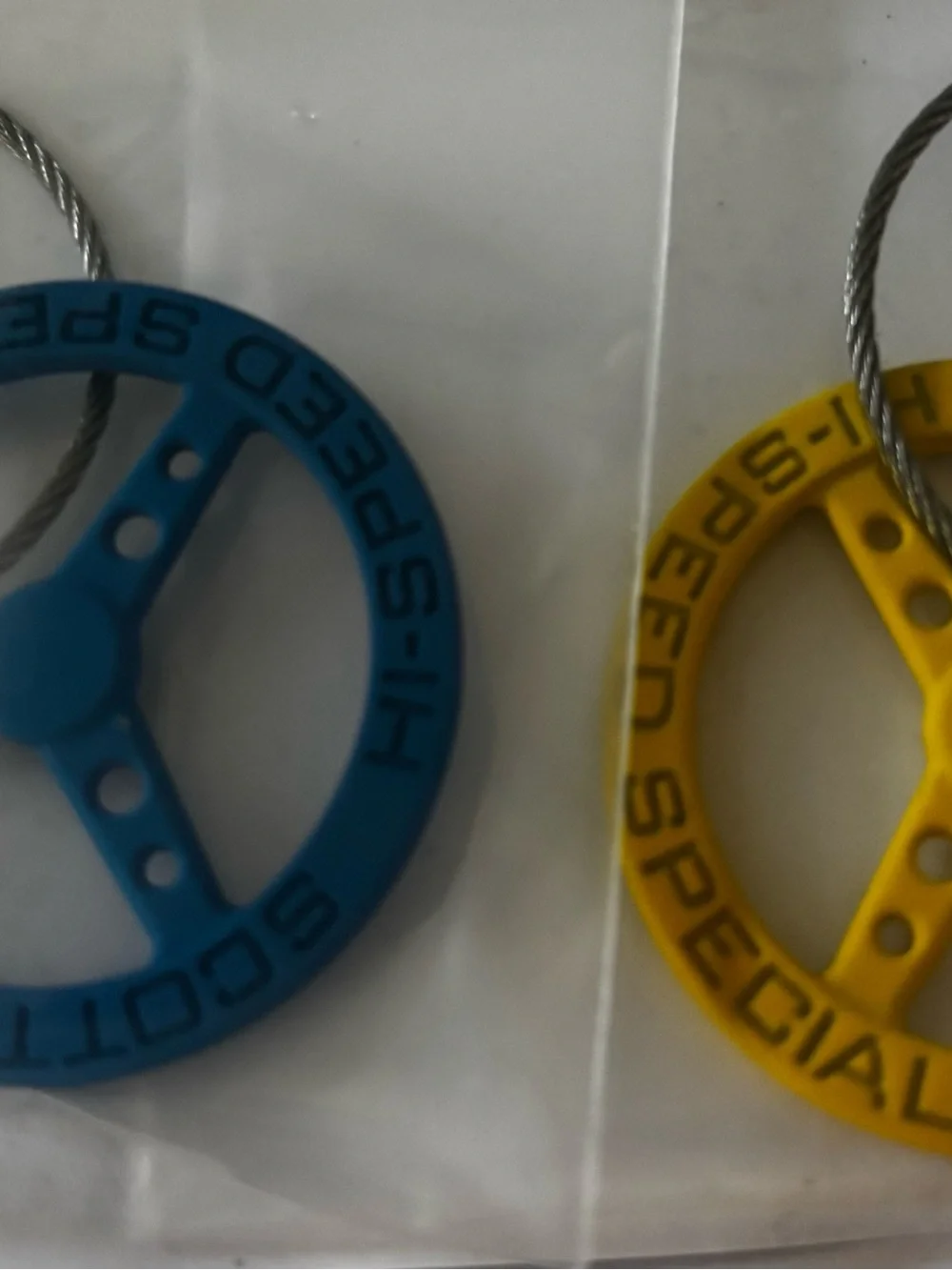 NWT Lot of 2 Scotty Cameron Gallery Key Fob Steering Wheels Yellow & Blue Golf